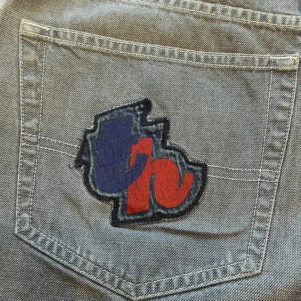Tommy Hilfiger Vintage‎ Womens Sz 7 Shorts Patches Rare Flat Front Blue